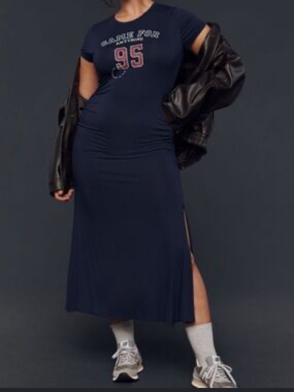 Anthropologie Daily Practice Fitted Navy Graphic Midi Soorty Dress Women’s XSP